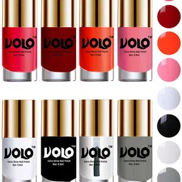 VOLO Set Of 8 High-Shine Long Lasting Nail Polish-  9.9ml Each-9-9-7-8-9-8-6-8-14