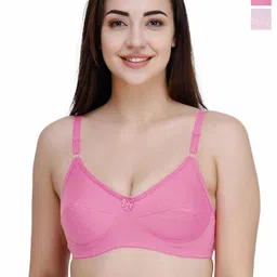 College Girl Women Pack of 2 Full Coverage Non Padded Cotton Bra-picture-4