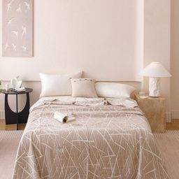 JC HOME Khaki & White AC Room 233 GSM Double Bed Quilt-image-99