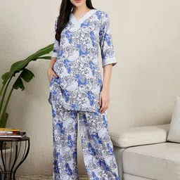 July Women Printed V-Neck Night Suits-picture-41