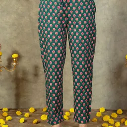 Aramya Printed Cotton Straight Fit Trousers-image-69
