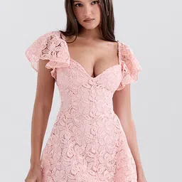 JC Mode Flutter Sleeve Fit & Flare Mini Dress-image-98