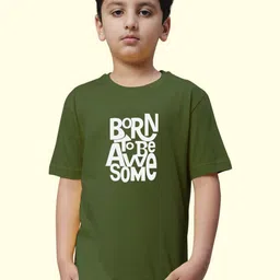 Friskers Boys Typographic Printed Round Neck Short Sleeves Cotton Casual T-shirt-37