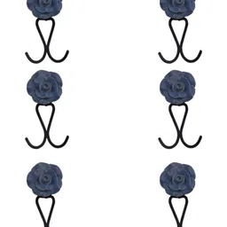IndianShelf 6 Pcs Ceramic Rose Coat Hooks Wall Hanging-image-35