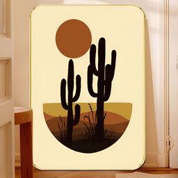 Livin'luxe Black & Brown Desert Cactus Wall Art-picture-18