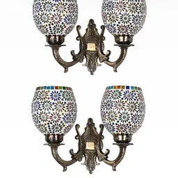 Somil Premium Designer Glass Wall / Night Lamp Elegant & Stylish Dcor Accent for Modern Interiors, color- Multicolor- Size, 18.5 X 26 X 31.5 CM-image-12