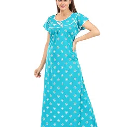CINCO Women Printed Cotton Maxi Nightdress-picture-35