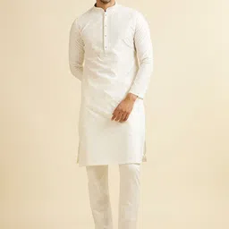 Manyavar Men Ethnic Motifs Embroidered Regular Sequinned Kurta with Pyjamas-54