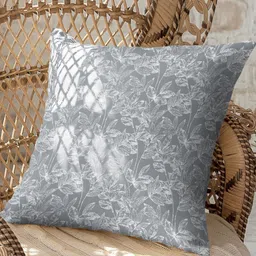 CASABLEU Meadow Grey & White 2 Pieces Floral Printed Square Cushion Covers-image-52