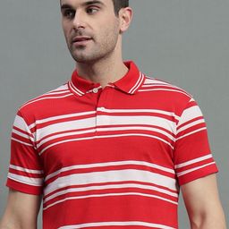 GET GOLF Men Striped Polo Collar Cotton T-shirt-image-95
