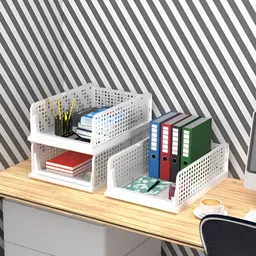 Aura White 3 Pieces Regular Office Desk Organisers-12