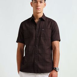 Arrow Sport Men Checked Spread Collar Pure Cotton Casual Shirt-picture-36