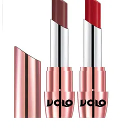VOLO Set Of 2 Creme Matte Lipstick - 3.5 g Each - Tomato Red 634 & Coffee 640-picture-50