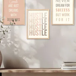 Kotart Brown & White 3 Pieces Wooden Motivational Wall Arts-picture-33