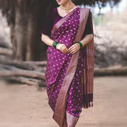 SHOP DROP Woven Design Zari Pure Silk Banarasi Saree-image-58