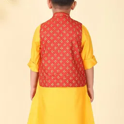 Fabindia Boys Hand Block Printed Nehru Jacket image 2