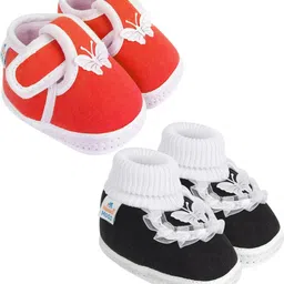 NESKA MODA 3 To 12 Month Infant Booty Combo 2 Pair Baby Skin Friendly Soft Cotton Butterfly Booties-85