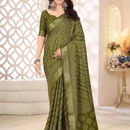 J 6 DESIGNER Bandhani Printed Woven Design Zari Saree-picture-39
