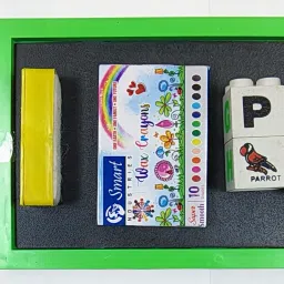 meesaj Nursery Kit for Pre-School Set with Color Book, Slate, Chalk, Duster & Blocks image 3