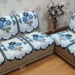 Polycotton Embroidered 3+1+1 Seater Sofa Cover-picture-12