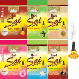 Hari Sai Collection Dhoop | Sandal Rose Mogra Gugal Loban Herbal| Pack of 6 Floral Dhoop-image-47