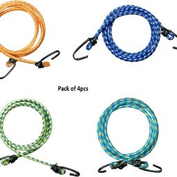 High Strength Elastic Rope For Hanging Clothes, Carrying Luggage etc Pack of 4pc Multicolor-15