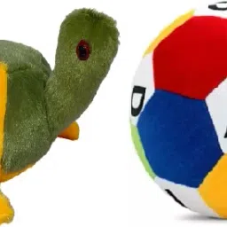 Stuffed Soft Toys Turtle(25cm) & alphabet football(25cm) combo for kids- 25 cm-22