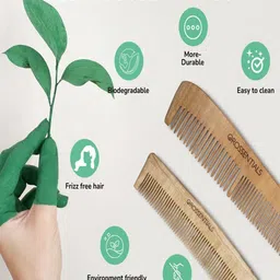 OROSSENTIALS Neem Wooden Two-in-One Comb image 5