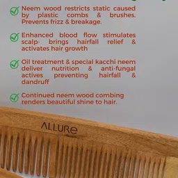 ALLURE Set of 2 Neem Wooden Combs - Beige image 5