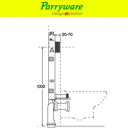 parryware Half Frame Concealed Cistern with upper part 152 Dual Flush Tank image 3