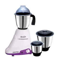MR COOK Crypto 600 Watt 3 Jars Mixer Grinder (3 Speed Control, White & Purple)-image-15