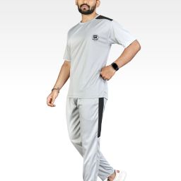 Men Night Suit Set Grey Striped-image-54