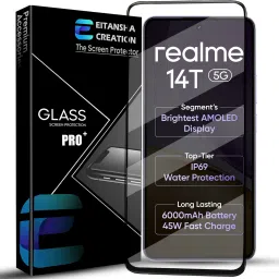EITANSHA CREATION Edge To Edge Tempered Glass for realme 14T 5G, Realme 14T 5G-3