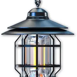 Portable LED Camping Light USB Rechargeable Dimmable Waterproof Lamp For Hiking Black Plastic Hanging Lantern-10