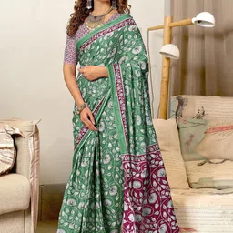 SYS Brand - Shop Your Style Floral Printed Ikat Saree-image-55