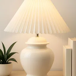 Homesake White Ceramic Industrial Cylindrical Shaped Table Lamp-picture-20