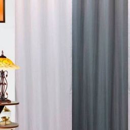 BELLA TRUE White & Grey 2 Pieces Window Curtains-image-97