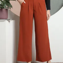 FITHUB Women High-Rise Pleated Trousers-image-77