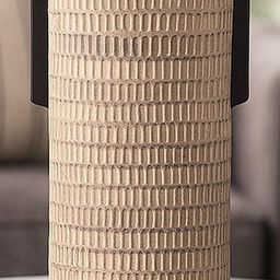 AARVI DECOR STUDIO Beige Matte Finish Ceramic Cylindrical Shaped Vase-image-60