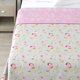 haus & kinder Pink & White Floral 150 GSM Single Bed Dohar-image-8