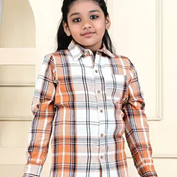Megha Overseas Unisex Kids Tartan Checks Opaque Checked Formal Shirt-49