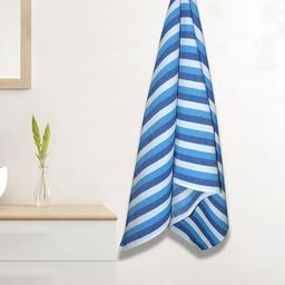 Athom Living Blue & White 1 Striped Cotton 210 GSM Bath Towel-43