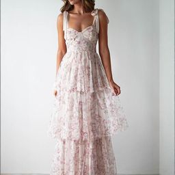 bebe Floral Printed Layered Maxi Dress-picture-14