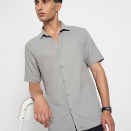 Peregrine by Pantaloons Men Textured Spread Collar Casual Shirt-image-66