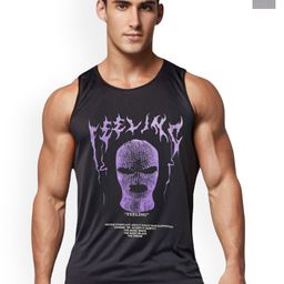 Looks United Men Pack Of 2 Printed Gym Vests 2VST-1021GR-1022BK-M-image-89
