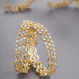 Opal Touch Set Of 2 Gold-Plated AD Studded Bangles-20