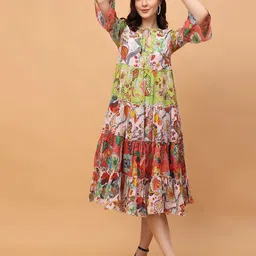 RANGRIWAZ Women Floral Fit & Flare Dress-image-42