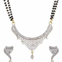 Global Ecom American Diamond Studded & Beaded Mangalsutra-image-107