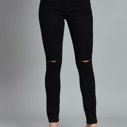 LINARIA Women Classic Slim Fit Slash Knee Jeans-image-87