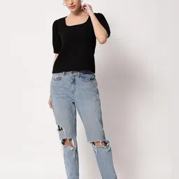 CORSICA Roll-Up Sleeves Top-image-45